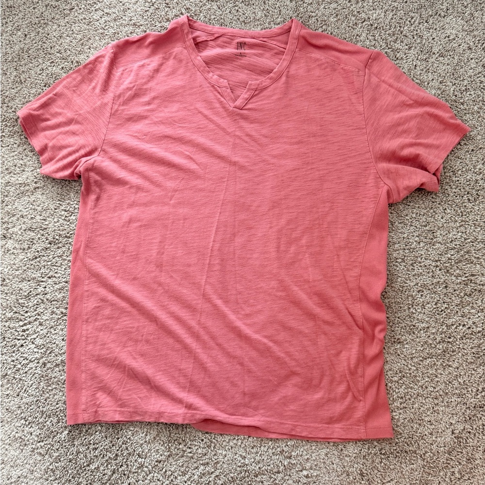 Men's Pink V-Neck T-Shirt